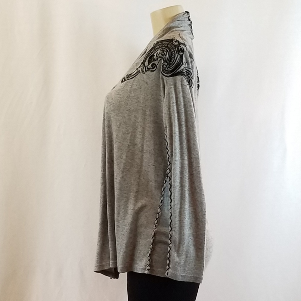 LOVE Culture Embroidered Open Cardigan